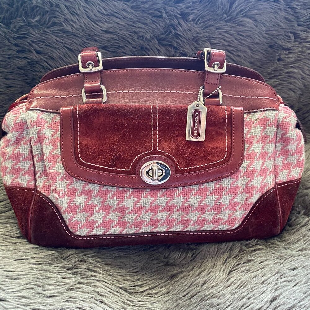 Coach Limited Edition Suede and Houndstooth Bag
